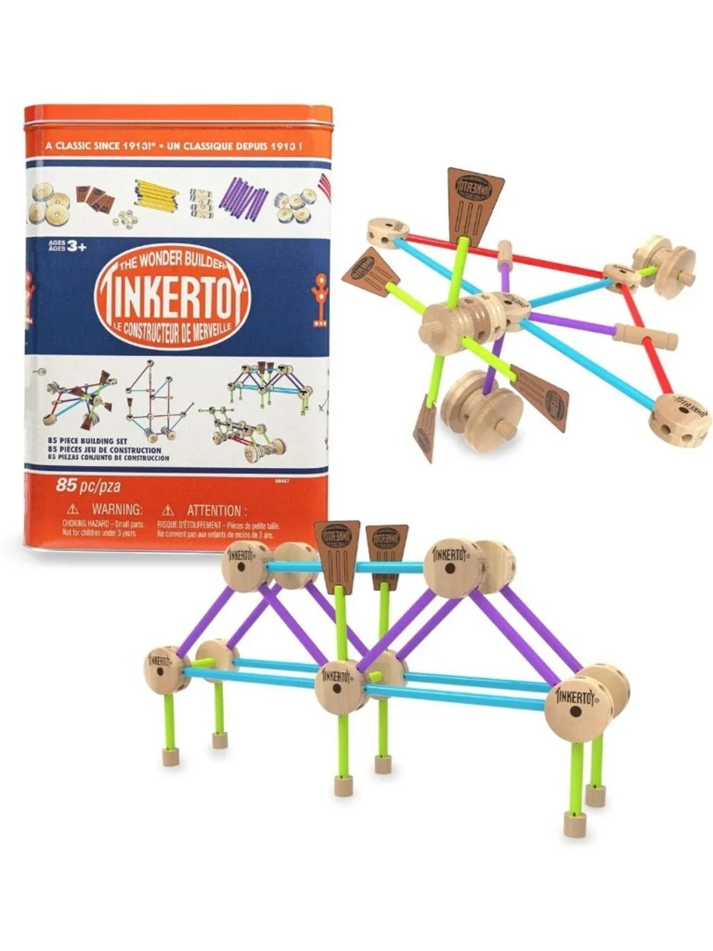 Retro Building Set - 85 Piece Tin Construction Toy for Creative Play